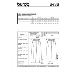 Patron Burda 6436 - Pantalon ample