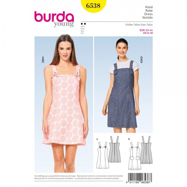 Patron Burda 6538 - Robe à bretelles