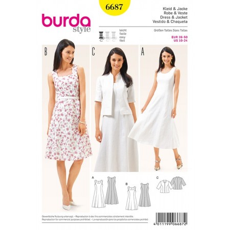 Patron Burda 6687 - Robe et veste