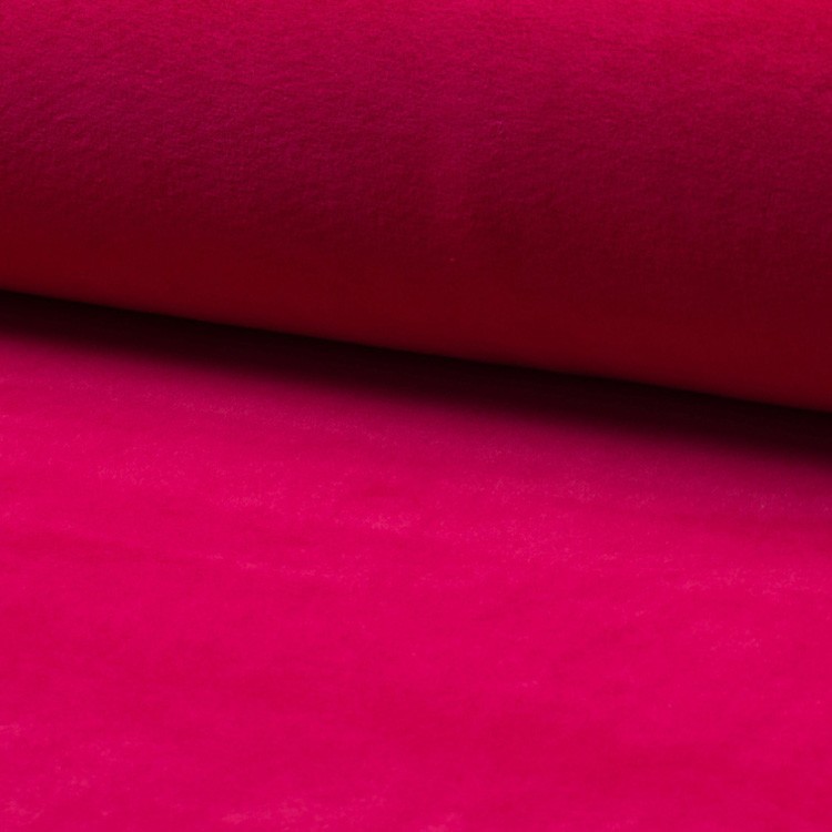 Tissu jersey velours Fuchsia