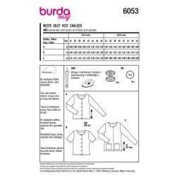 Patron Burda 6053 - Cardigan à encolure ronde