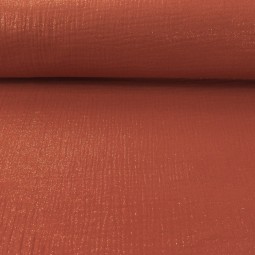 Tissu double gaze - Glitter terracotta