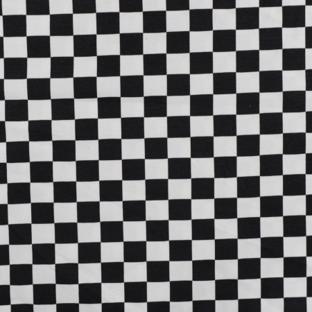 Tissu jersey Damier noir et blanc