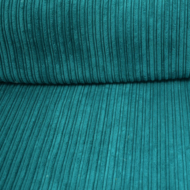 Tissu velours irrégulier doublé fourrure - Vert émeraude