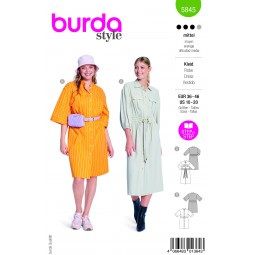 Burda 5845 - Robe chemise froncée à la taille