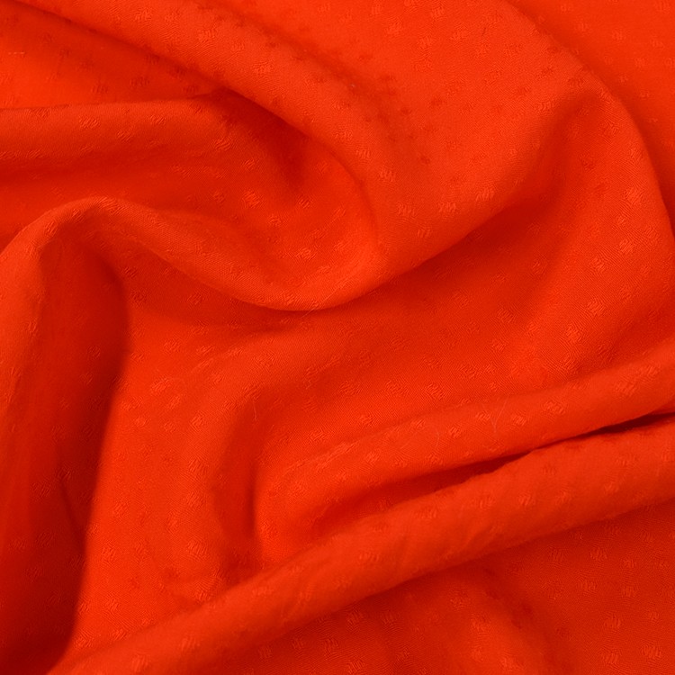 Tissu Viscose - Effet plumetis rouge