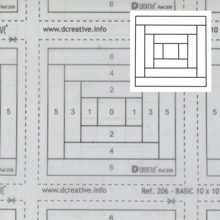 Support intissé motifs Log cabin - Basic 10 x 10 cm