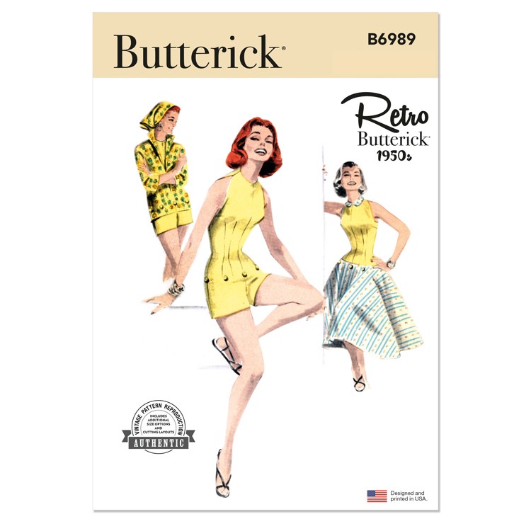 Patron Butterick 6989 - Combinaison et jupe année 50