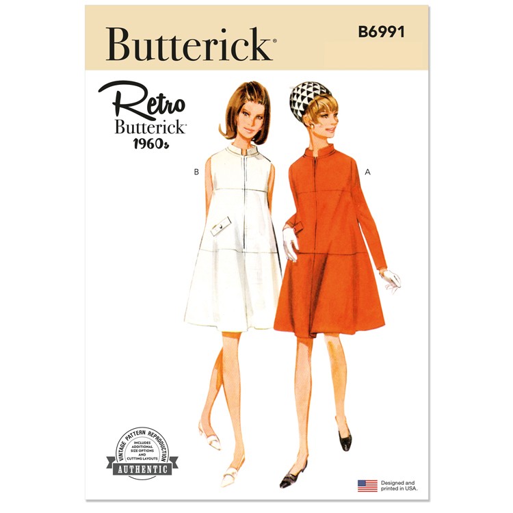 Patron Butterick 6991- Robe vintage année 60