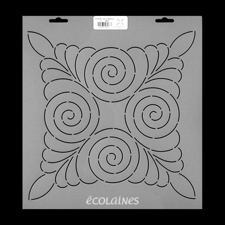 Stencil de patchwork - Swirl feathers- PCW167 - ecolaines