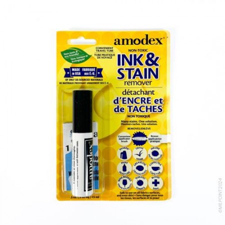 Détachant encre et tâches 15mL Amodex + brosse