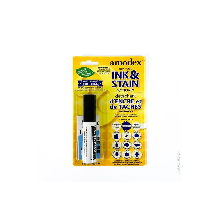 Détachant encre et tâches 15mL Amodex + brosse