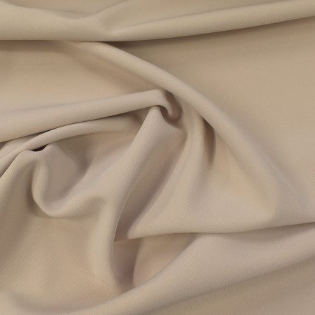 Tissu polyester extensible - Beige rosé