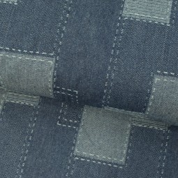 Tissu gabardine - Denim effet patch