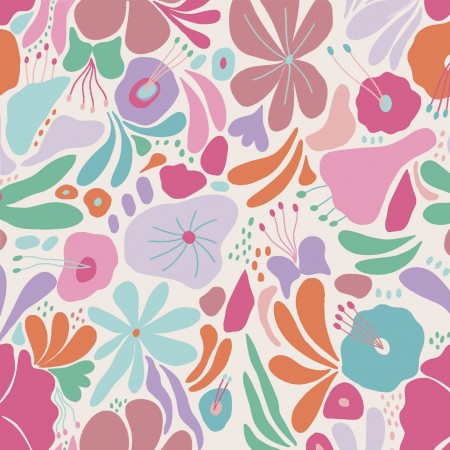 Tissu Katia Fabrics - Coton plastifié tropical - Easter flowers