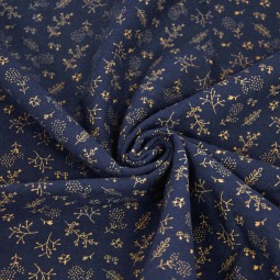 Tissu Katia fabrics - Flanelle - gold and navy