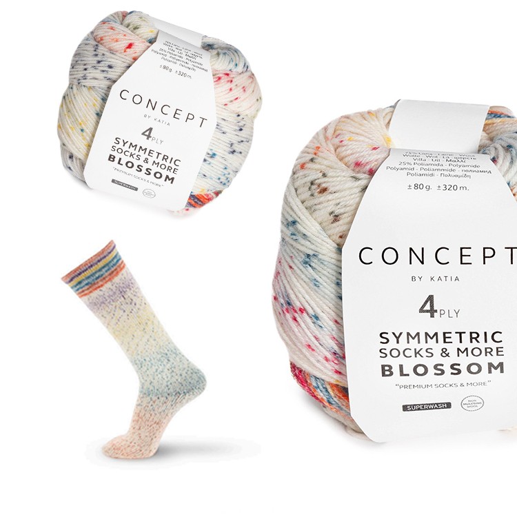 Symmetric socks & more Blossom de Katia